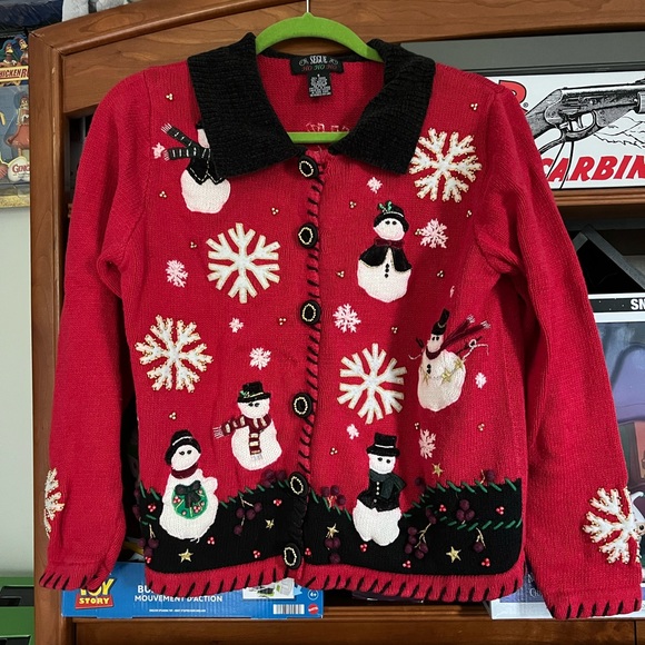 Segue size small button up Christmas sweater - Picture 1 of 8